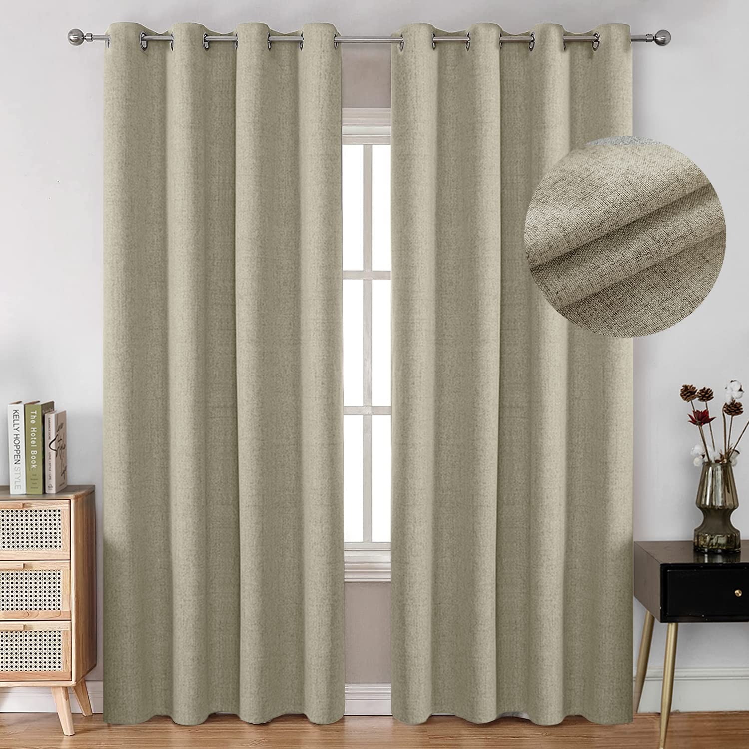 Cortinas Blackout NANWEI con Aislamiento 132x213 cm