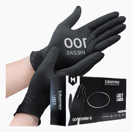 Guantes Nitrilo Vinil Sin Latex Azul Negro