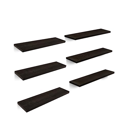 Set de 6 Repisas Flotantes de Madera 50cm