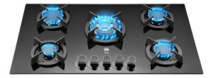 Estufa de Mesa Gas 5 Quemadores Cristal Negro