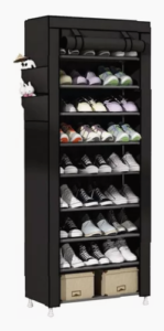 Organizador Zapatero Negro Multiusos Práctico
