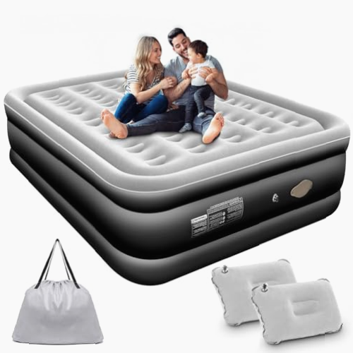 Colchón de Aire Queen con Bomba y Almohadas