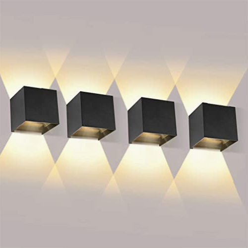 Lampara exterior de pared LED 12W IP65 4 piezas