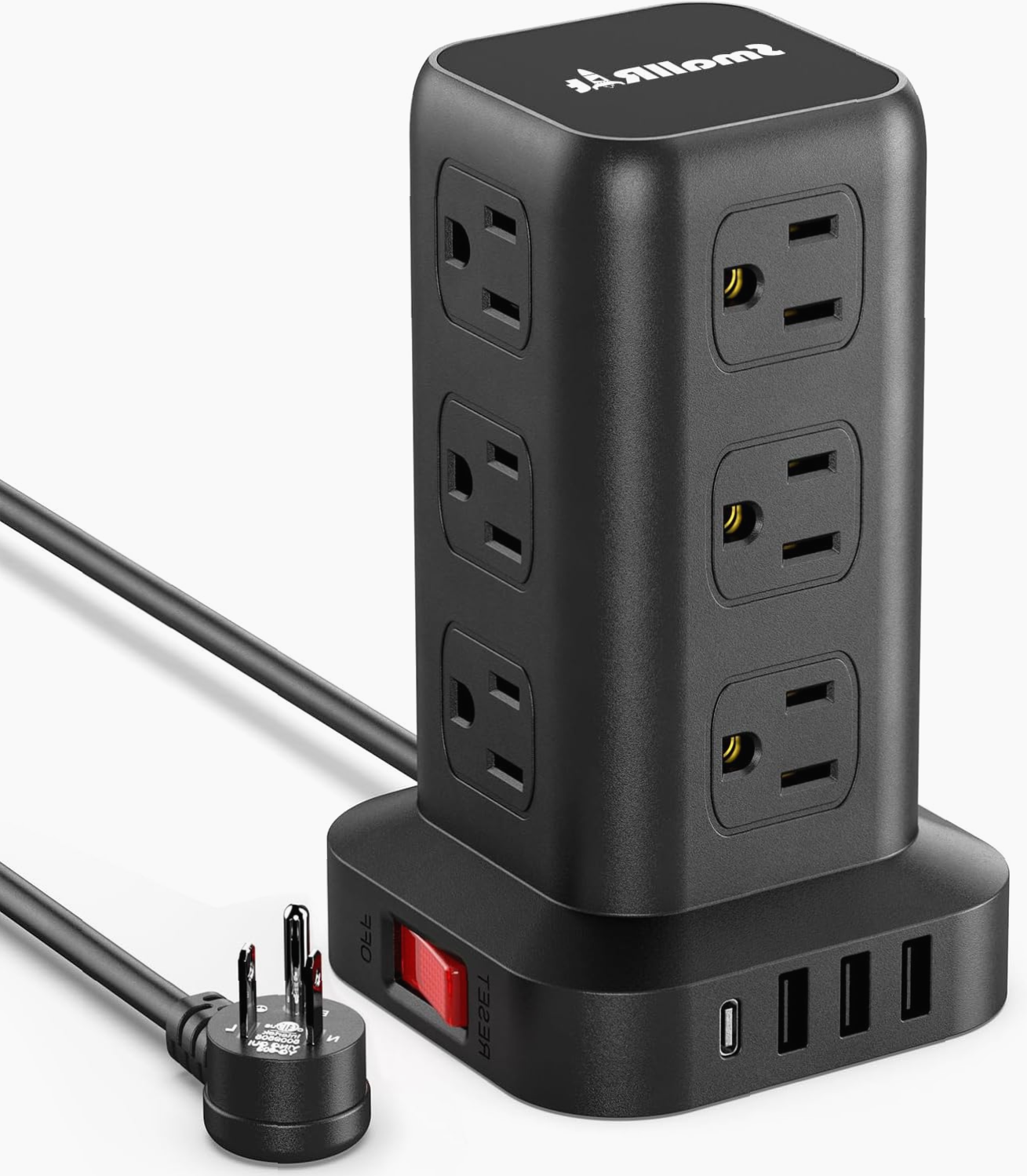 Regleta Torre Multicontacto 12 Salidas y 4 USB