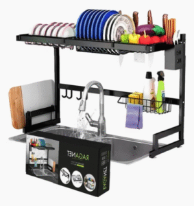 Escurridor Negro para Platos y Utensilios de Cocina