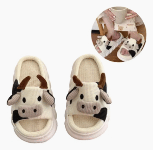 Cómodas Pantuflas de Vaca para Mujer