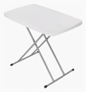 Mesa de Servicio Plegable Ajustable Blanca 75x50cm