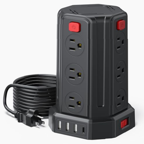 Regleta de Alimentación 12 Salidas 4 USB 3M