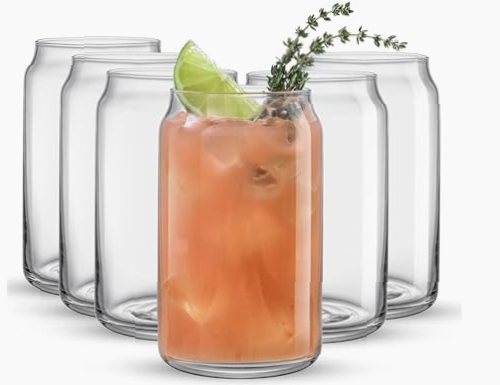 Set 6 Vasos Vidrio 470 ml Forma Lata