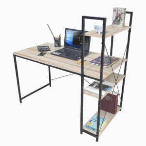 Escritorio Industrial Café Claro y Negro 120cm