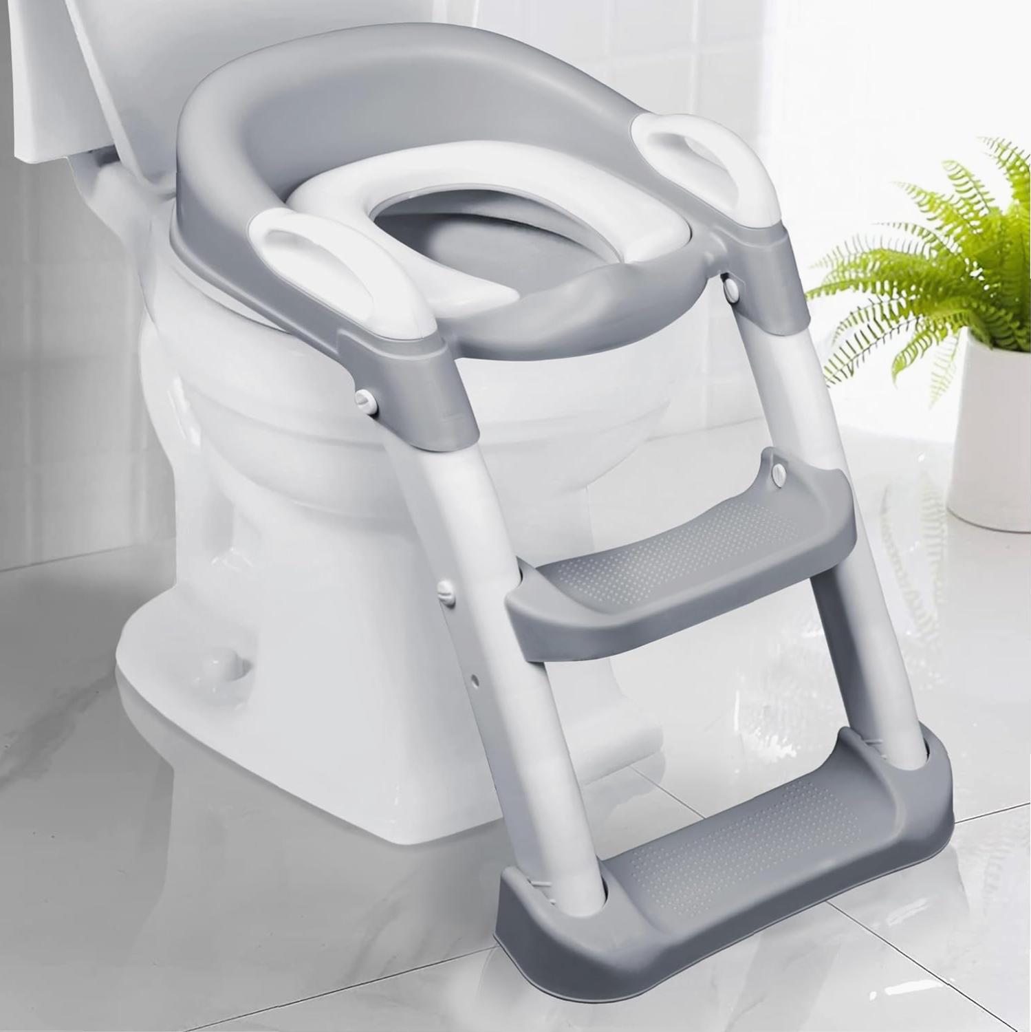 Asiento Entrenador para Baño con Escalera Antideslizante para Bebés 2-5 Años