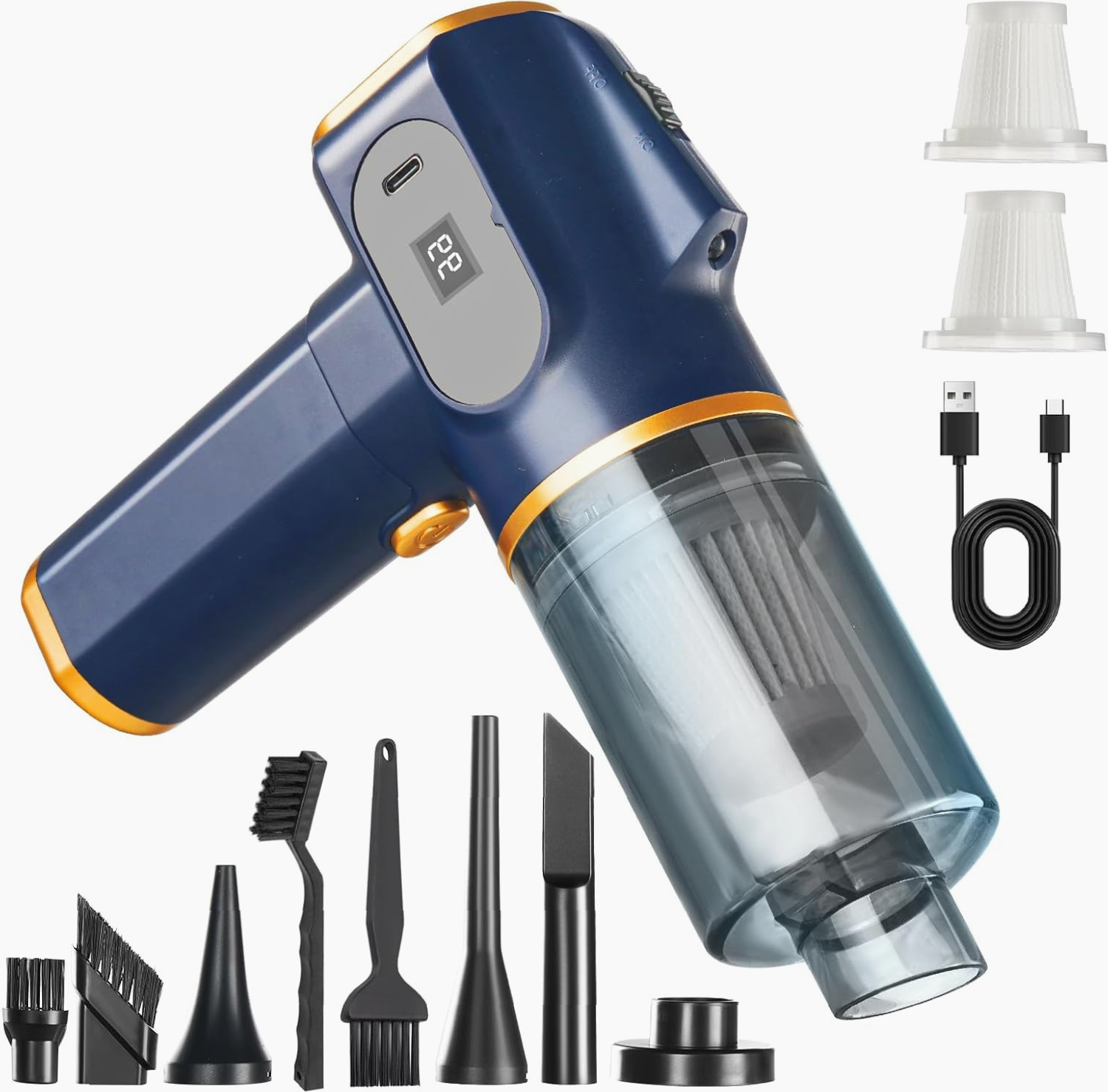 Aspiradora de Mano Inalambrica 2 en 1 con Bomba de Aire y Filtro HEPA