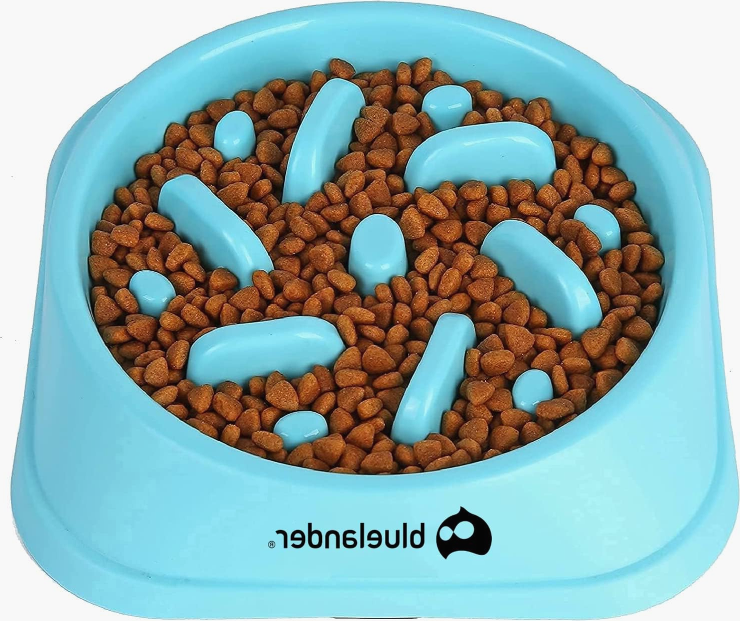 Bluelander Plato Antideslizante para Perro, Alimentación Lenta, Ecológico