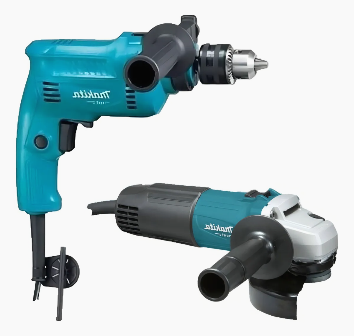 Kit Rotomartillo 1/2 y esmeriladora 4 1/2 Makita color turquesa 60Hz