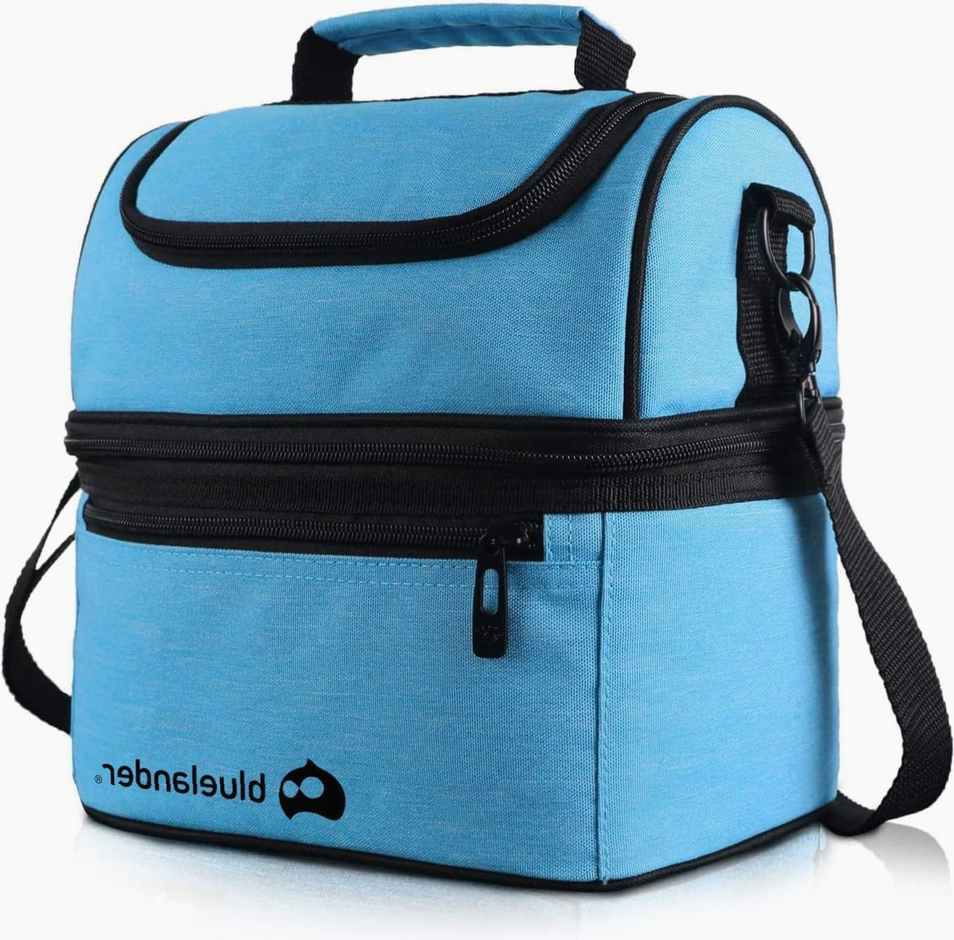 Lonchera Portátil Bluelander Aislamiento Térmico Dos Pisos Azul Capri