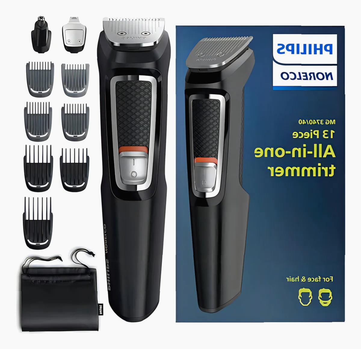 Rasuradora Philips Multigroomer Norelco MG3740 negra 8 en 1