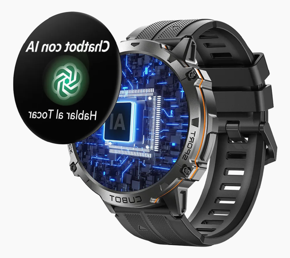 Reloj inteligente CUBOT X3 con Llamadas, IA, 100 Días Batería, Negro