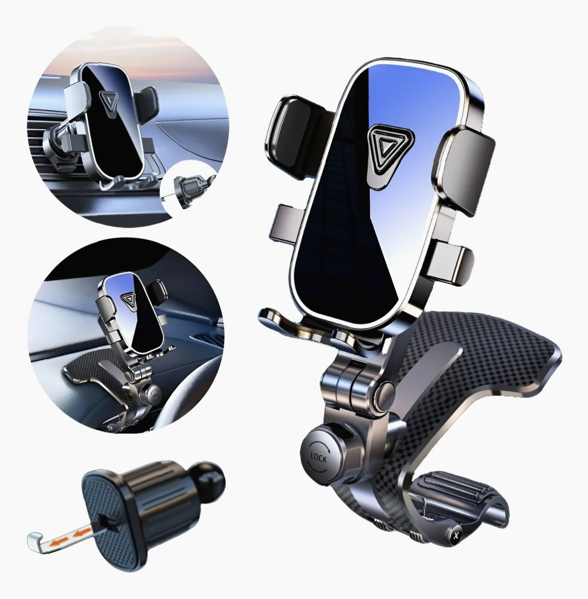 Soporte Celular Coche 3 en 1, Estable y Práctico para el Carro